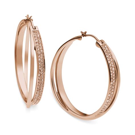 michael kors pyramid stud rose gold earrings|michael kors hoops.